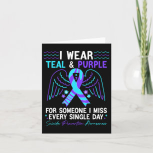 Cartão Eu Visto Teal E Roxo Para A Prevenção Do Suicídio 