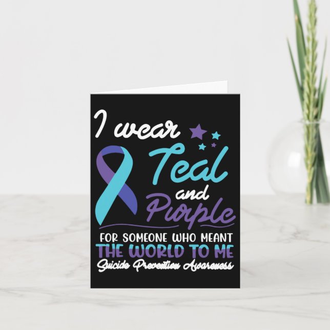Cartão Eu Visto Teal E Roxo Para Alguém Que Quer Dizer O  (Frente)