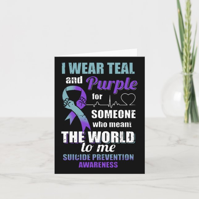 Cartão Eu Visto Teal E Roxo Para Alguém Que Quer Dizer O  (Frente)