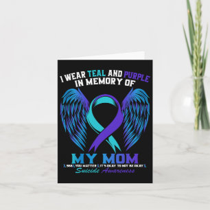 Cartão Eu Visto Teal E Roxo Para Minha Mãe, Awarenes Suic