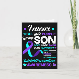 Cartão Eu Visto Teal E Roxo Para O Meu Filho Suicida Prev