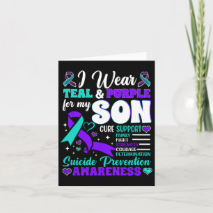 Cartão Eu Visto Teal E Roxo Para O Meu Filho Suicida Prev