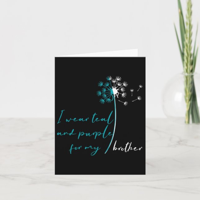 Cartão Eu Visto Teal E Roxo Para O Meu Irmão Suicida Ante (Frente)