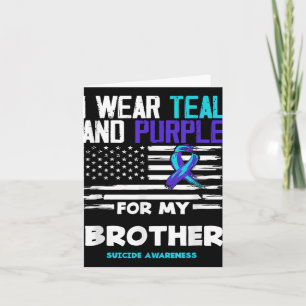 Cartão Eu Visto Teal E Roxo Para O Meu Irmão Suicidar-Se