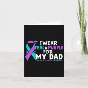 Cartão Eu Visto Teal E Roxo Pelo Meu Pai Suicida Preventi