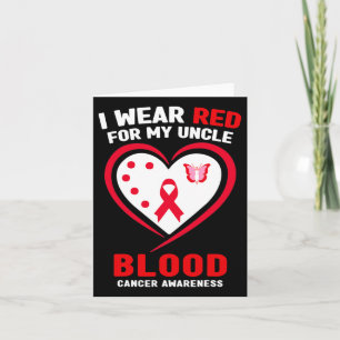 Cartão Eu Visto Vermelho Para Meu Tio Cancer Sanguíneo Se