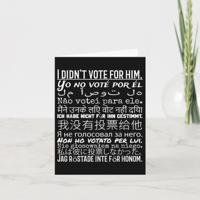 Cartão Eu Votei A Favor Dele... (Frente)