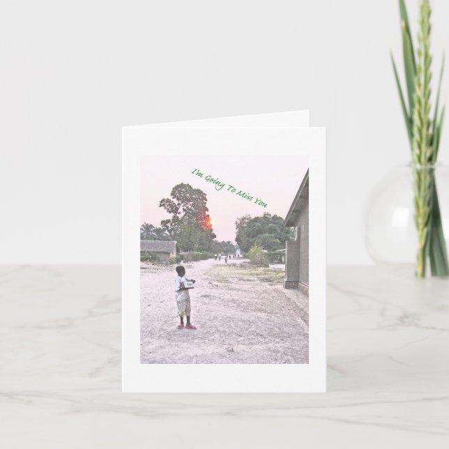 Cartão "Eu vou sentir sua falta" Notecard (Frente)