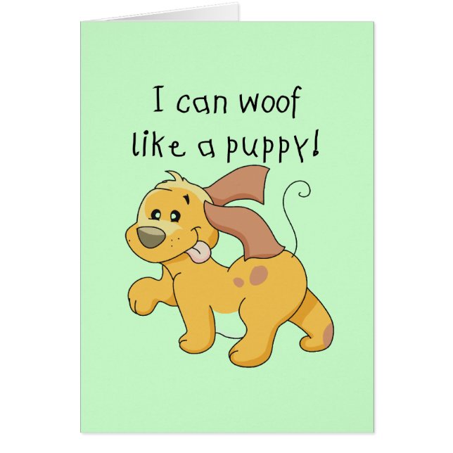 Cartão Eu Woof gosto do camiseta e dos presentes de um fi (Frente)