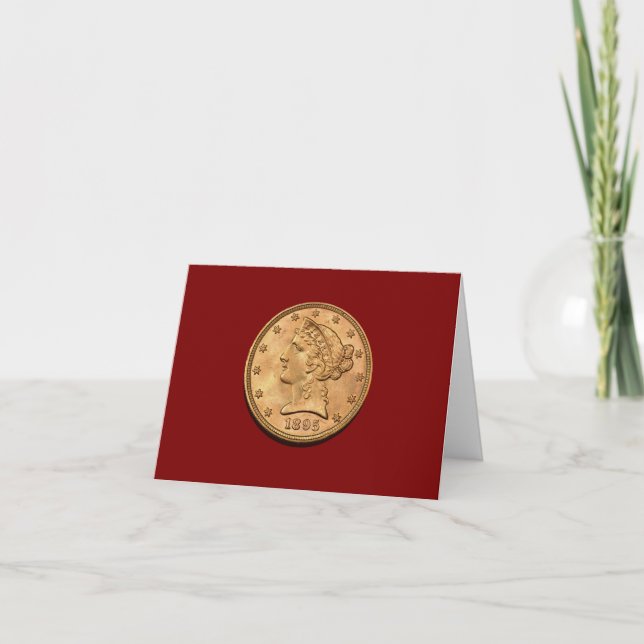 Cartão EUA 1895 $5 Liberty Half Eagle Note Card (Frente)