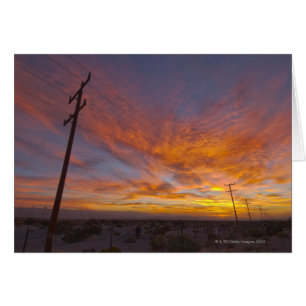 Cartão EUA, Califórnia, Palm Springs, linha eléctrica e