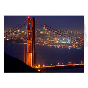 Cartão EUA, Califórnia. Ponte Golden Gate à Noite