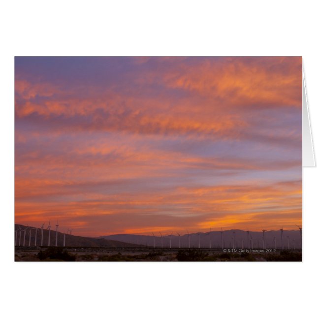 Cartão EUA, Califórnia, Primaveras de Palm, turbinas eóli (Frente Horizontal)