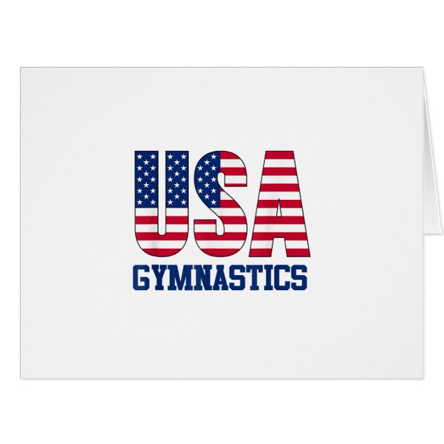 Cartão EUA com American Flag Gymnastics Sports (Frente horizontal)