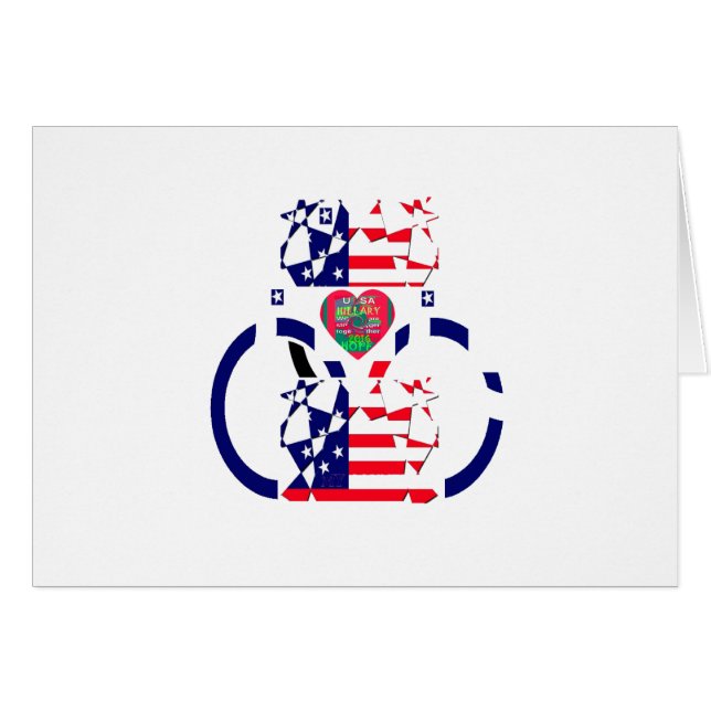 Cartão EUA Esperam Belo Design de Bandeira Nacional (Frente Horizontal)