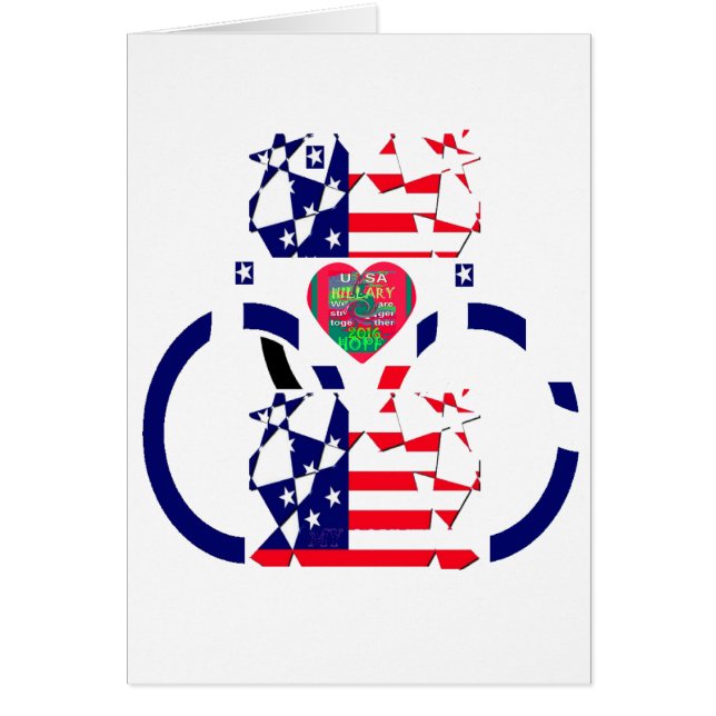 Cartão EUA Esperam Belo Design de Bandeira Nacional (Frente)