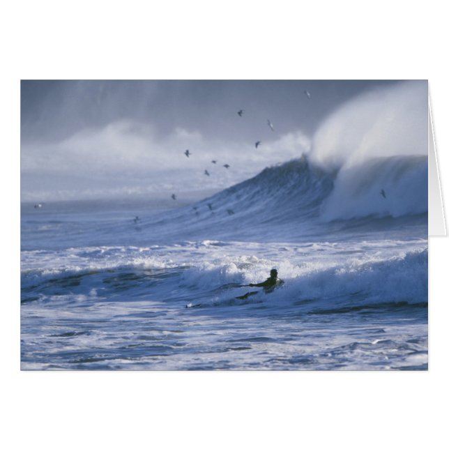 Cartão EUA, Estado de Washington, La Push. Man kayak (Frente Horizontal)