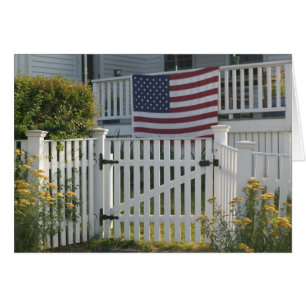 Cartão EUA, Massachusettes, Gloucester: Cerca patriótica