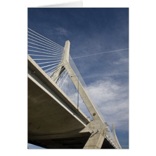 Cartão EUA, Massachusetts, Boston. A Ponte Zakim.