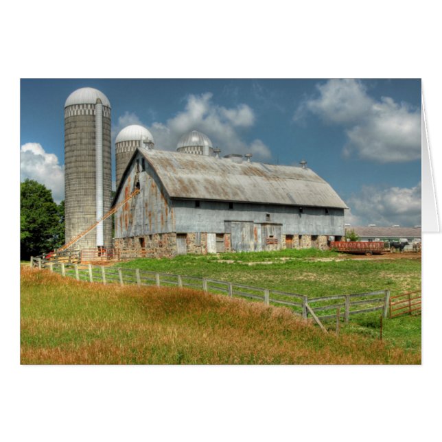 Cartão EUA, Minnesota Barn E Silo (Frente Horizontal)