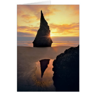 Cartão EUA, Oregon. Formação Rochosa Ao Pôr do Sol