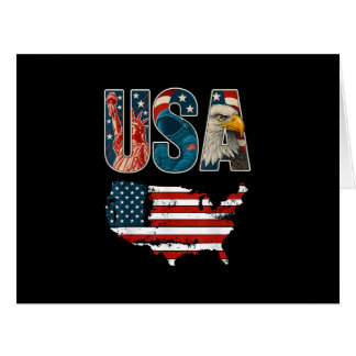 Cartão EUA Patriótico 4 de julho América Liberdade de Ban