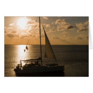 Cartão EUA, Texas, Ilha South Padre. Barco à vela