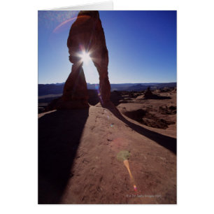 Cartão EUA, Utah, Arches National Park, brilho do sol