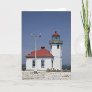 Cartão EUA, Washington, Seattle, Farol Alki Point,