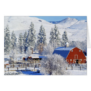 Cartão EUA, Washington, Vale de Methow, Celeiros em