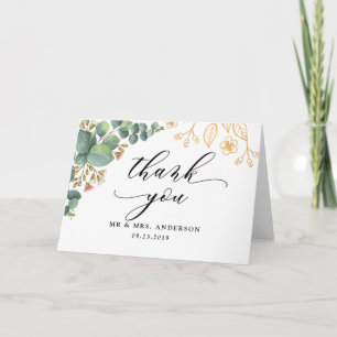 Cartão Eucalyptus Dourada aves