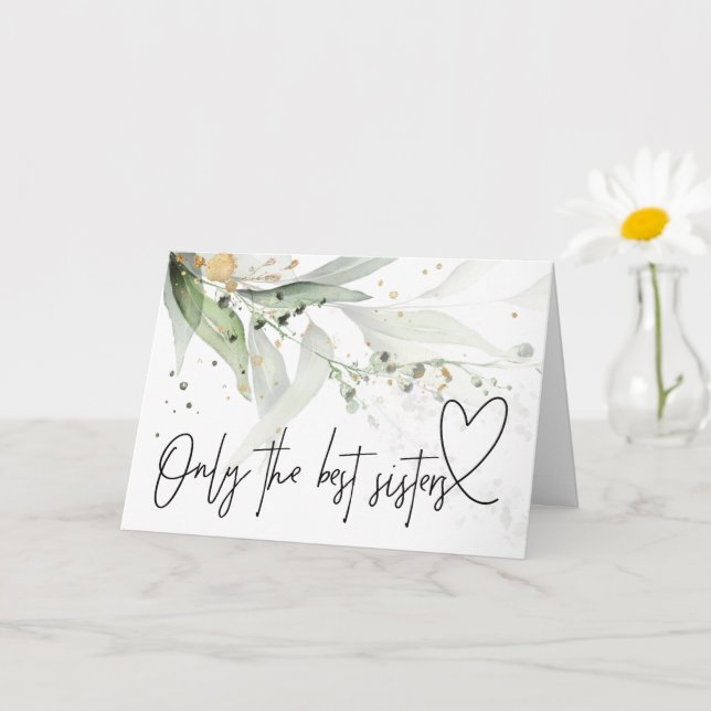 Cartão Eucalyptus Pregnancy Baby Reveal Presente Para Min (Planta pequena)