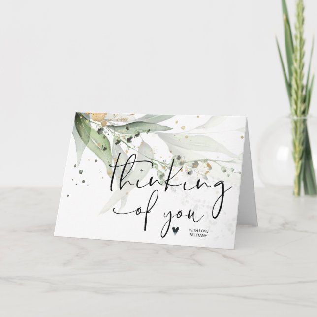 Cartão Eucalyptus Thinking of You Encouragement (Frente)