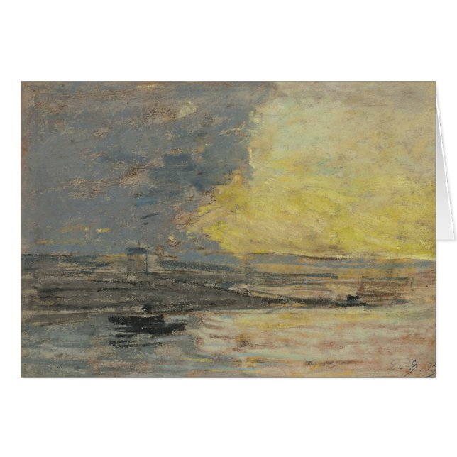 Cartão Eugene Boudin - Seaside, Porto de Honfleur (Frente Horizontal)