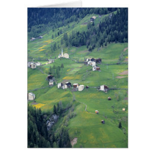 Cartão Europa, Itália, Dolomitas. Esta pequena aldeia