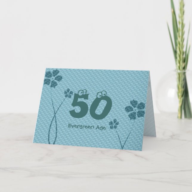 Cartão Evergreen 50th Birthday (Frente)