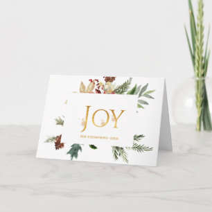 Cartão Evergreen - Foto de Natal do Wintertide Woodland