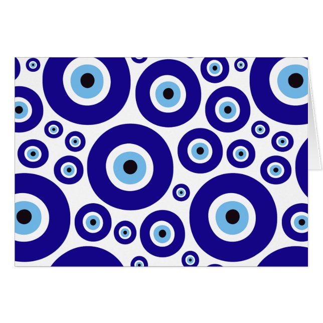 Cartão Evil Eye Pattern, Greek Eye, Turkish Eye, Nazar (Frente Horizontal)