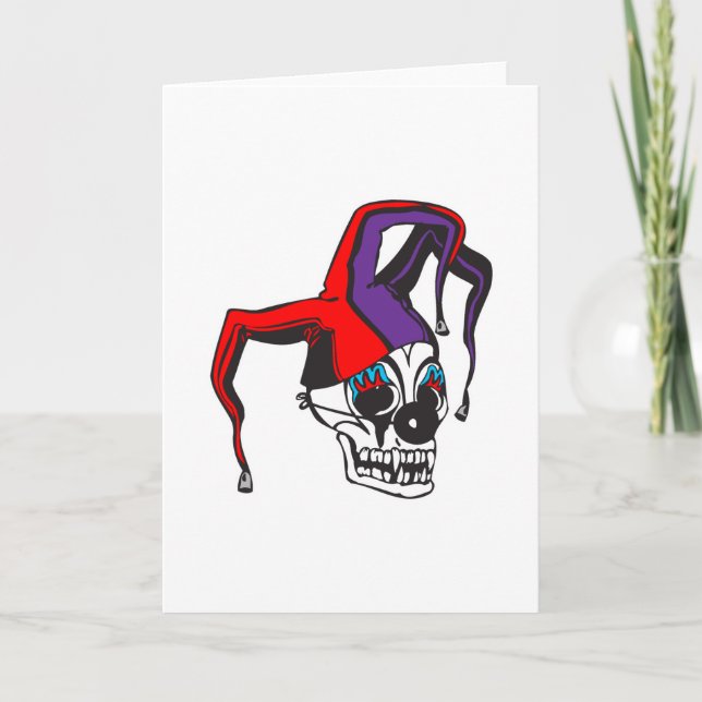 Cartão evil jester clown skull (Frente)