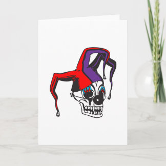 Cartão evil jester clown skull