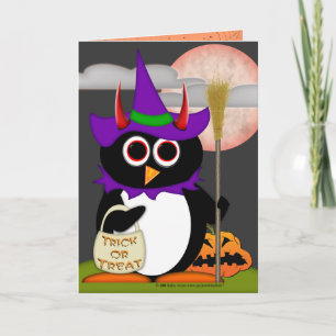 Cartão Evil Penguin Witch
