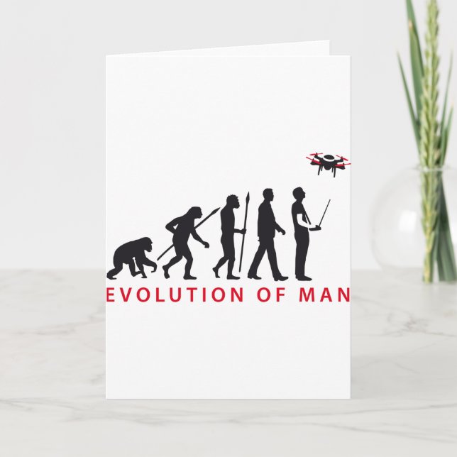 Cartão evolução do homem que controla o drone (Frente)