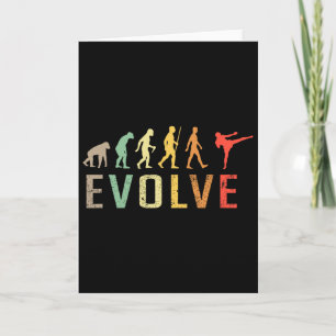 Cartão Evolução do Kickboxing Muay-thai Vintage Desenho E