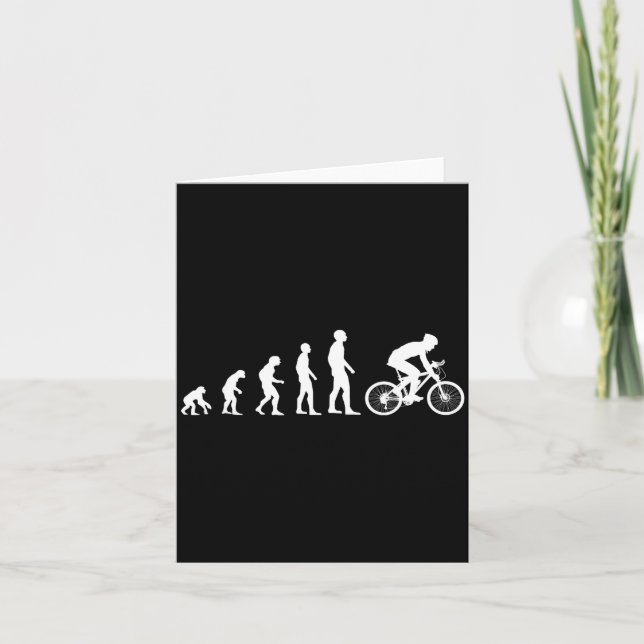 Cartão Evolution Bike Man Humour Cyclist Funny  (Frente)
