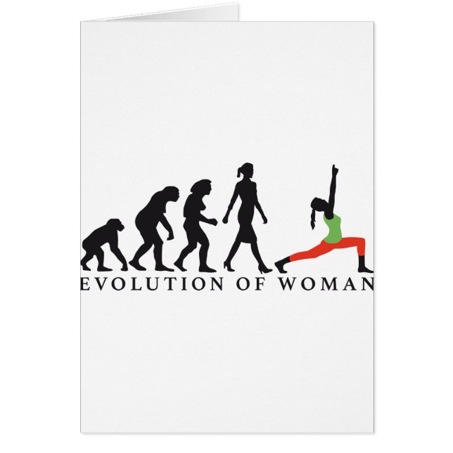 Cartão evolution of woman yoga position (Frente)