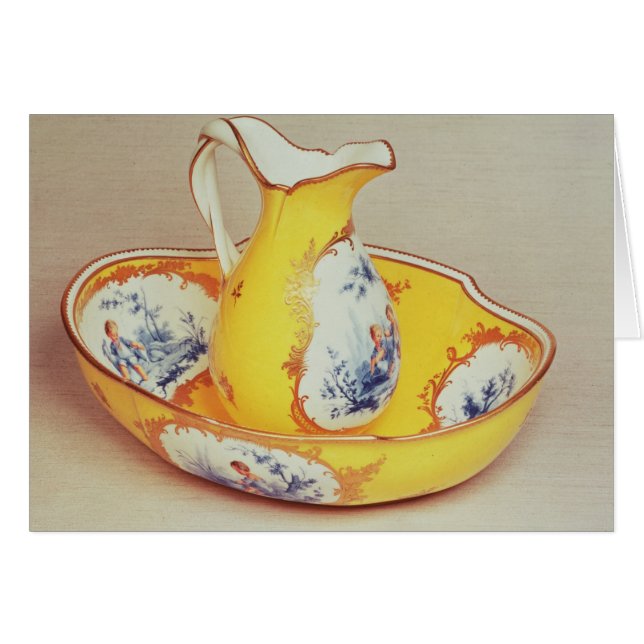 Cartão Ewer e bacia de Sevres Broc Roussel (Frente Horizontal)