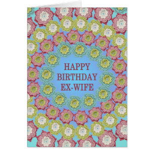 Cartão Ex-Esposa Aniversário Flores de Crochet