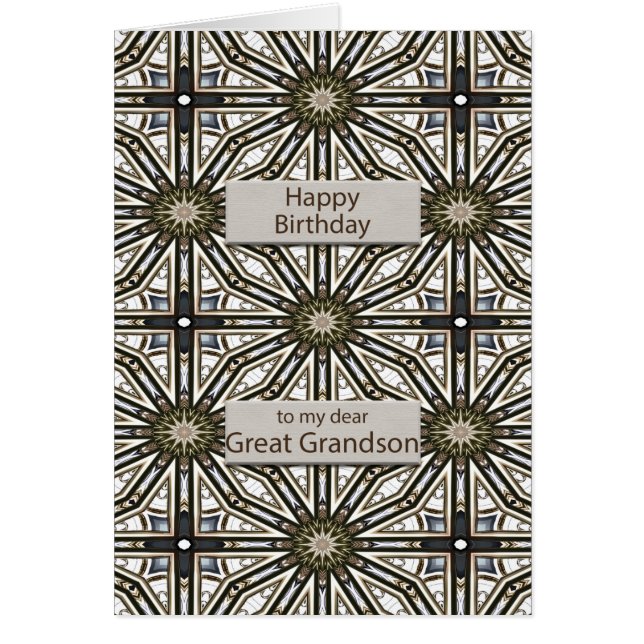 Cartão Excelente Avô Aniversário Abstrato Mandala Design (Frente)