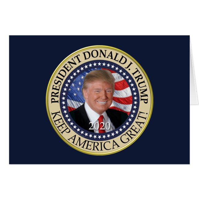 Cartão Excelente do Presidente Donald Trump 2020 Keep Ame (Frente horizontal)