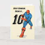 Cartão Excelente Grandson 10º Super-herói de aniversário<br><div class="desc">Agora que seu neto excelente está pronto e animado para completar dez anos,  você deve ter esse cartão pronto para surpreendê-lo assim que começar a celebração do seu décimo aniversário.</div>